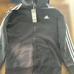 adidas ブラック ジップアップパーカー