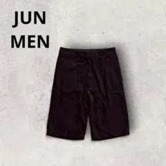 ジュンメンズ ショートパンツ ハーフパンツ カラーパンツ コットン ブラックのサムネイル