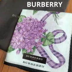 BURBERRY 花柄ハンカチ 約50cm x 50cm　大判ハンカチ