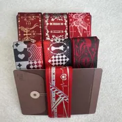 デザインリボン 2.5cm幅　赤　まとめ売り　各1m