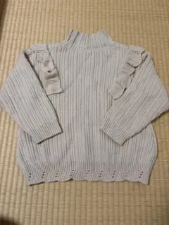 フリルニット キッズ 長袖ニット110cm