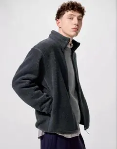 ユニクロ　ボアフリースジャケット　ダークグレー　新品未使用品