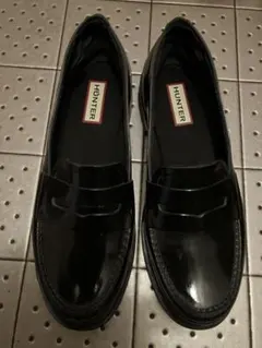 ハンター　ローファー　UK5 24 レインシューズ　ブラック