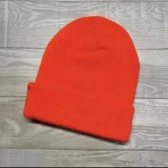 ビーニー ネオンオレンジ ニットキャップ
