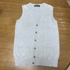 EAST BOY スクールベスト グレー　Vネック　ロゴ　ピンク　サイズ11