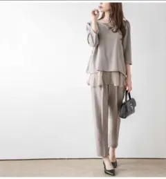 ラジエム バックレースセットアップ ブラック グレージュ