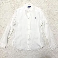 POLO RALPH LAUREN ラルフローレン　長袖リネンシャツ白M