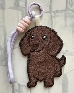 ハンドメイド 刺繍 コーギー バッグキーホルダー チャーム 犬 うちの子