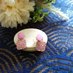 ピアス　パープル　クリスタル　金メッキ　レディース　結婚式