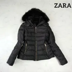 ZARA ザラ ダウンジャケット グレーダックダウン ファー付き S 2way