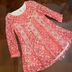 未使用deicy Me Couture ピンク花柄長袖ミニワンピースのサムネイル