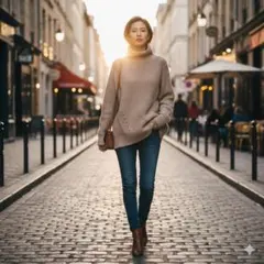 chocol raffine robe タートルネックネックニット　ベージュ