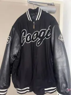 美品　COOGI　XLサイズ　袖レザー　スタジャン JUST BIGI ジャストビギ 袖レザー スタジャン 10周年モデル