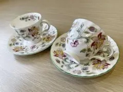 ④ MINTON ミントン ハドンホール デミタスカップ＆ソーサー 2客セット