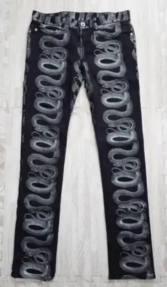 ヒステリックグラマー　HYSTERIC GLAMOUR　スネークデニムパンツ 黒