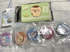 ちいかわ×くら寿司　缶バッジ 5個セット&コラボメニューカード(くりまんじゅう)