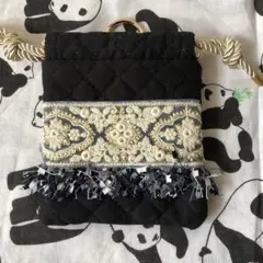 インド刺繍リボン カラビナ ポーチ