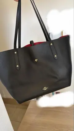 未使用品 コーチ 北川景子 トートバッグ 本革 黒 A4収納可 大容量 未使用品 コーチ 北川景子 トートバッグ 本革 黒 A4収納可 大容量