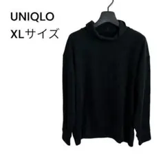 UNIQLO ユニクロ ソフトニットフリースリブハイネックT ブラック XL