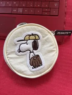スヌーピー ベースボールデザイン サークルポーチ♪