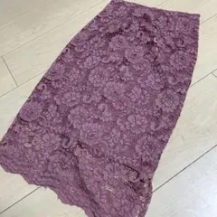 レースタイトスカート 花柄　ピンクのサムネイル