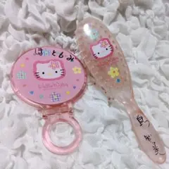 1996年ハローキティ サンリオ　カオハナ　手鏡ミラー＆ミニブラシセット