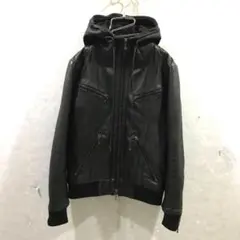 archive gimmick leather jk 00s y2k v系 archive gimmick leather hoodie lgb y2k - メルカリ