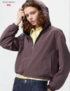 ユニクロ JWANERION ウインドプルーフショートパーカ ワイン　Lサイズ