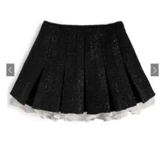 GRL グレイル インパン裏地付きフリルツイードプリーツミニスカートgm838