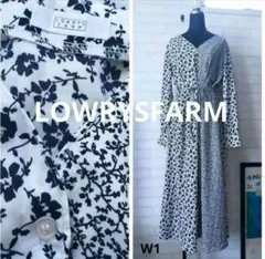 LOWRYS FARM♡花柄ロングシャツワンピース パッチワークデザイン