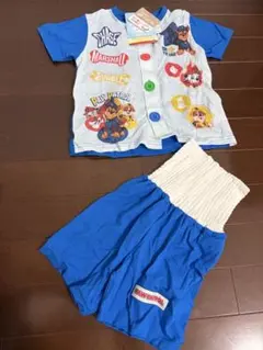 新品タグ付き　パウパトロール　半袖パジャマ　腹巻き付き　カラフルボタン