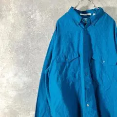 LEVI'S シルバーレーベル シャツ　ブルー　ストライプ　ボタンダウン