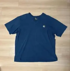 Carhartt ヘンリーネック Tシャツ ビッグシルエット 3XL ネイビー
