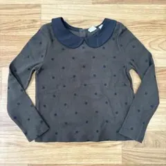GAP ブラウンドット柄 長袖カットソー 120cm