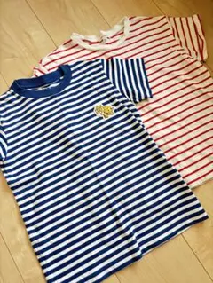 Tシャツ 2枚セット 120 ストライプ