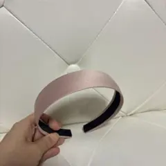 サテン カチューシャ ピンク ヘアバンド