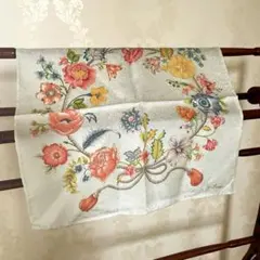 〈美品〉ジムトンプソン シルク100% ミニスカーフ 花柄