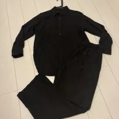 GU リネンブレンドオーバーサイズシャツ+リネンブレンドプルオンパンツ