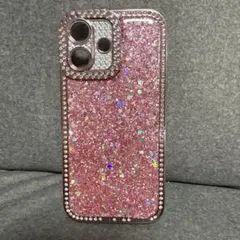 ピンクラメ入りiPhone16ケース