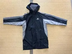 adidas フード付きジャケット 黒/グレー 140cm