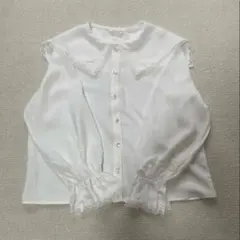 未使用品　エヘカソポ　レース　セーラーカラー　長袖ブラウス　ehka sopoのサムネイル