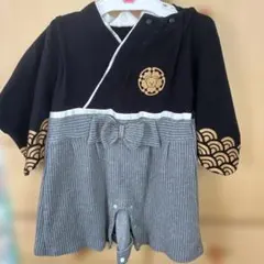 和風デザイン 猿刺繍ロンパース 70-80cm