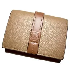 極美品 LOEWE アナグラム トライフォールド 折り財布 a776