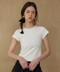 Fano Studios ラウンドネック ショートスリーブ ベーシックTシャツ