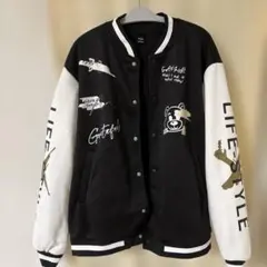 新品 MANFINITY SHEIN スタジャン ブラック/ホワイト