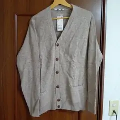 【新品未使用】UNIQLO ラムブレンド Vネックカーディガン XL ベージュ