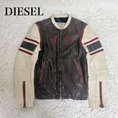 【90s】Diesel レーシングジャケット オールレザー　 Mサイズ