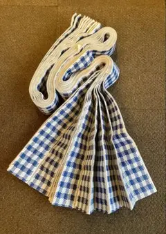 【タグ付】アコーディオンカーテン・ブルーチェック柄✴︎間仕切り・防風遮熱