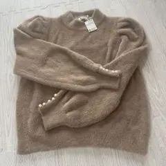 新品未使用 パール付き セーター Wallamanda パフスリーブ サイズ38