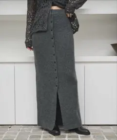 2WAYアルパカタッチニットロングスカート　aic.